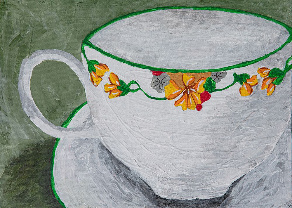 Teacup With Flowers art print by Dale Hefer for $57.95 CAD