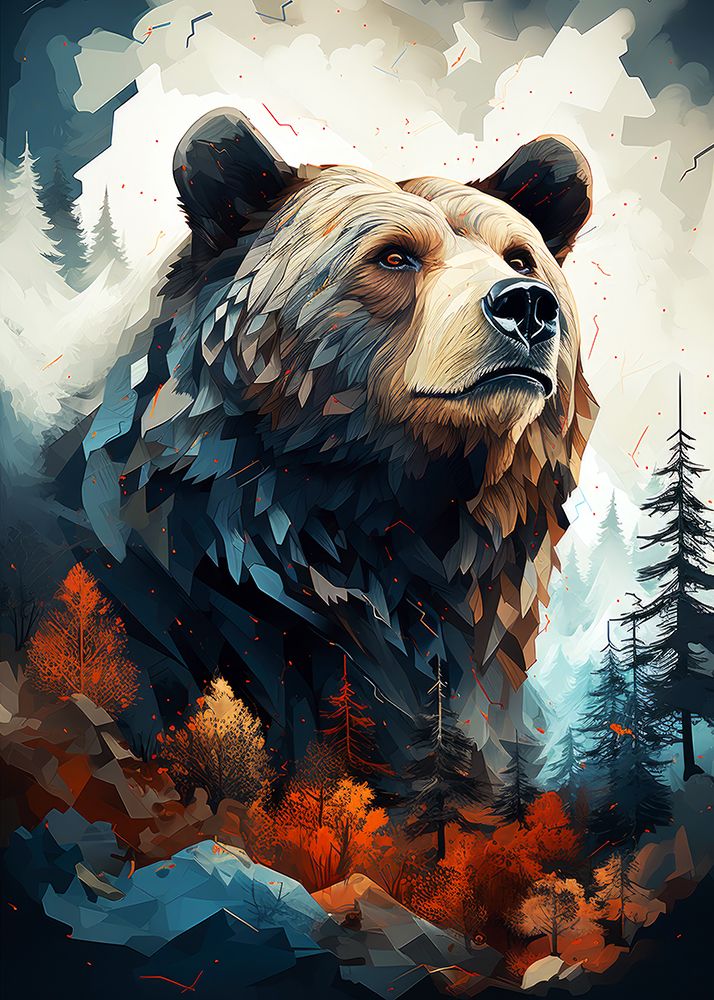 Bear Animal Art #Bear art print by Justyna Jaszke for $57.95 CAD