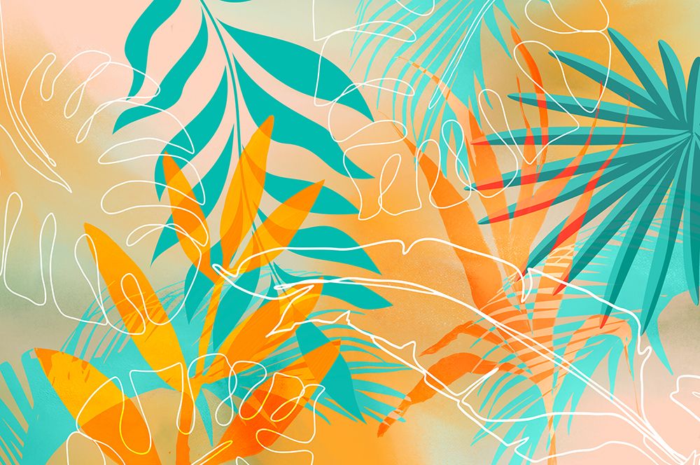 Tropical Summer Orange Turquoise art print by Andrea Haase for $57.95 CAD