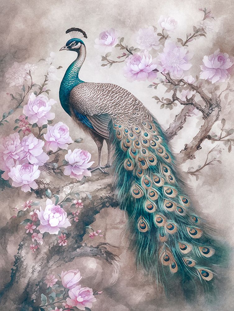 Peacocks Romance Garden art print by Andrea Haase for $57.95 CAD