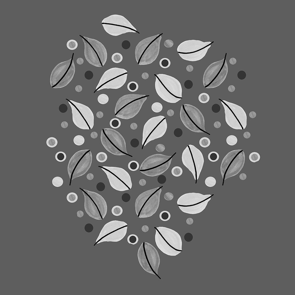 Black And White Fallen Leaves On Gray art print by Michele Channell for $57.95 CAD