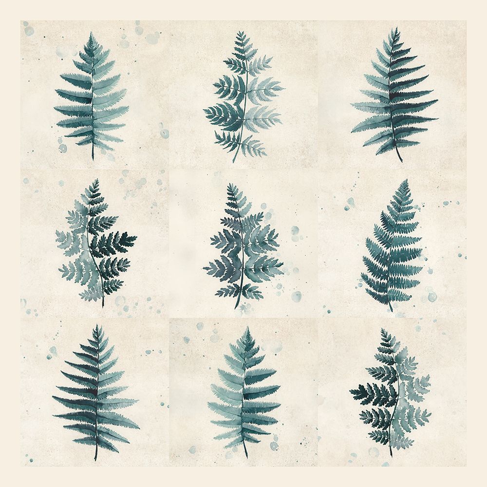Nine Ferns Collage art print by Rosana Laiz Blursbyai for $57.95 CAD