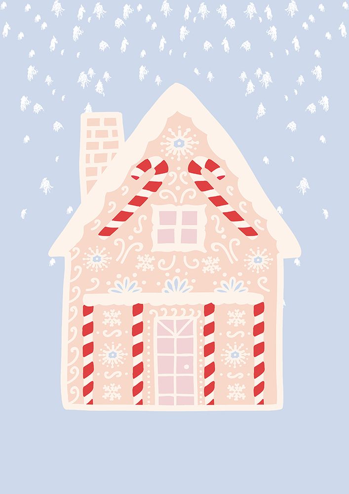 Blue Gingerbread House art print by Grace Digital Art for $57.95 CAD