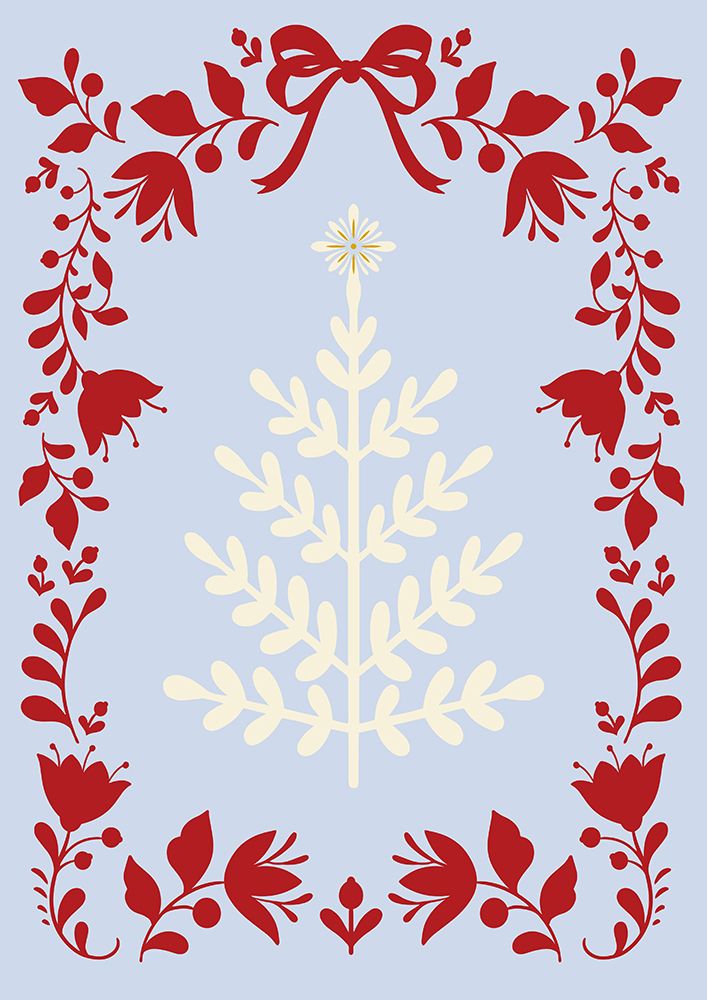 Christmas Tree Blue And Red art print by Grace Digital Art for $57.95 CAD