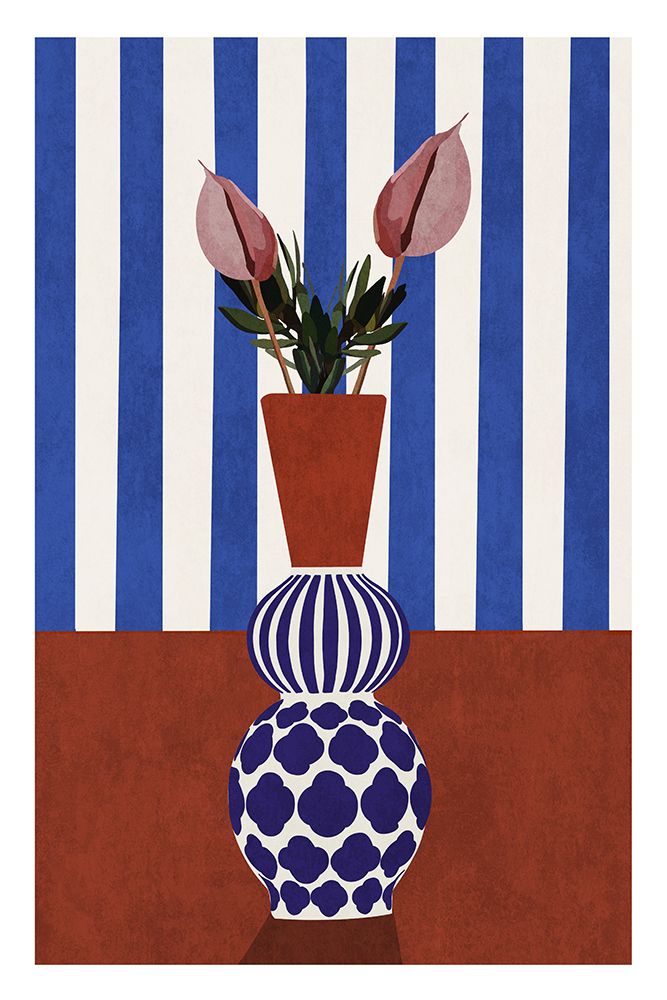 Flower Vase 2Ratio 2X3 Print By Bohonewart art print by Emel Tunaboylu for $57.95 CAD