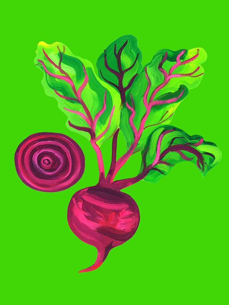 Beetroot Swirl Green art print by Alice Straker for $57.95 CAD