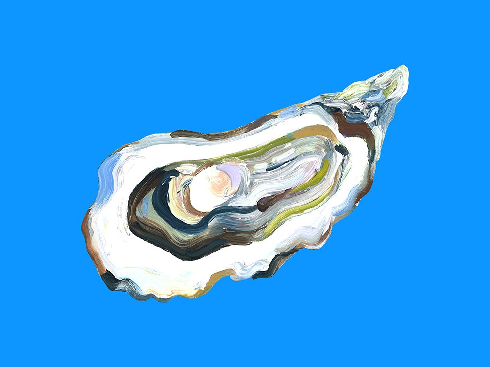 Oyster By The Sea Blue art print by Alice Straker for $57.95 CAD