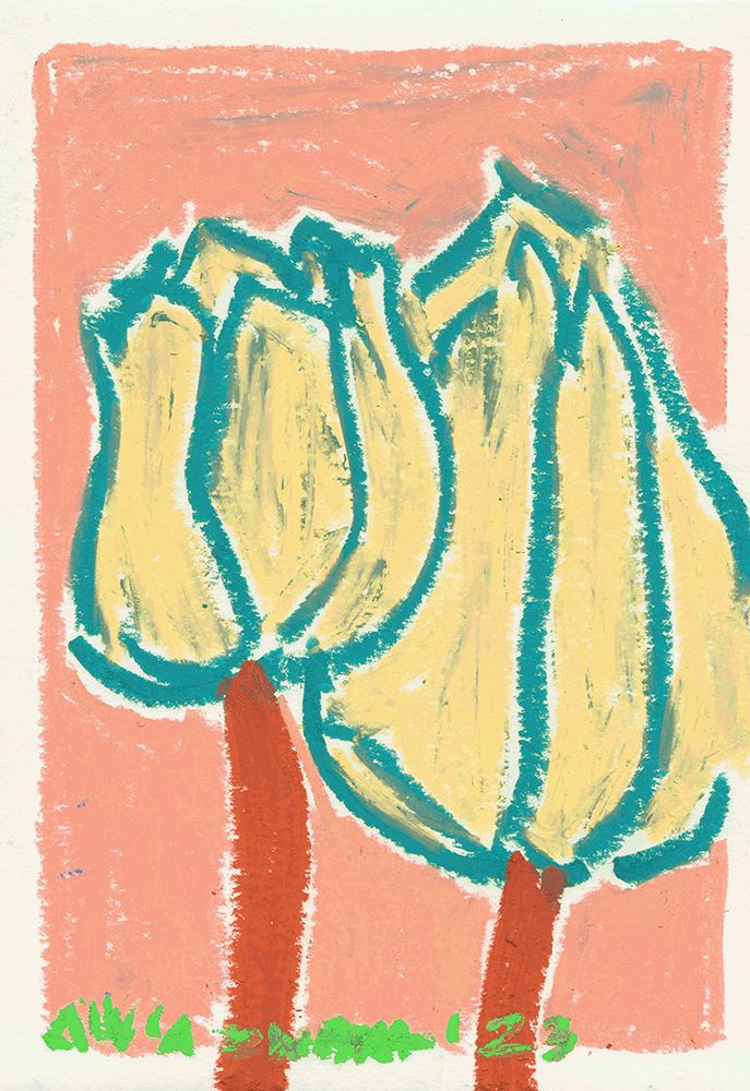 Pink Tulips Peach art print by Ania Zwara for $57.95 CAD