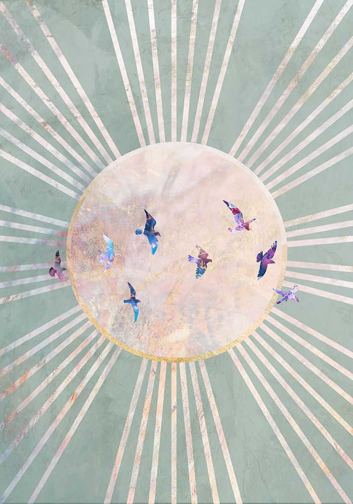 Sun Birds Green art print by Sarah Manovski for $57.95 CAD