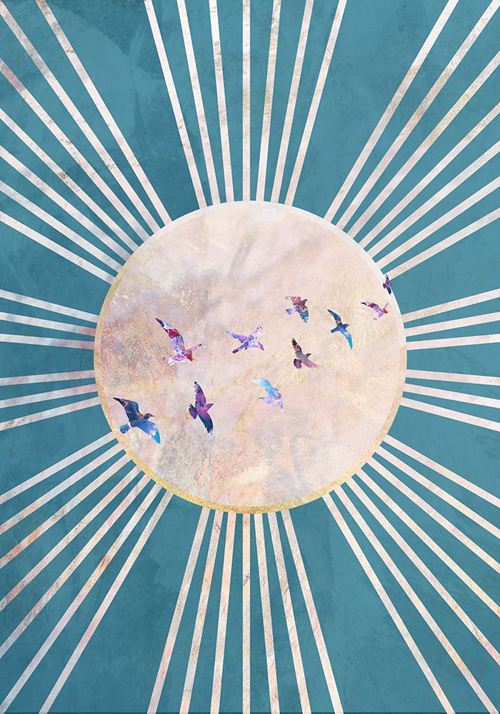 Sun Birds Turquoise art print by Sarah Manovski for $57.95 CAD