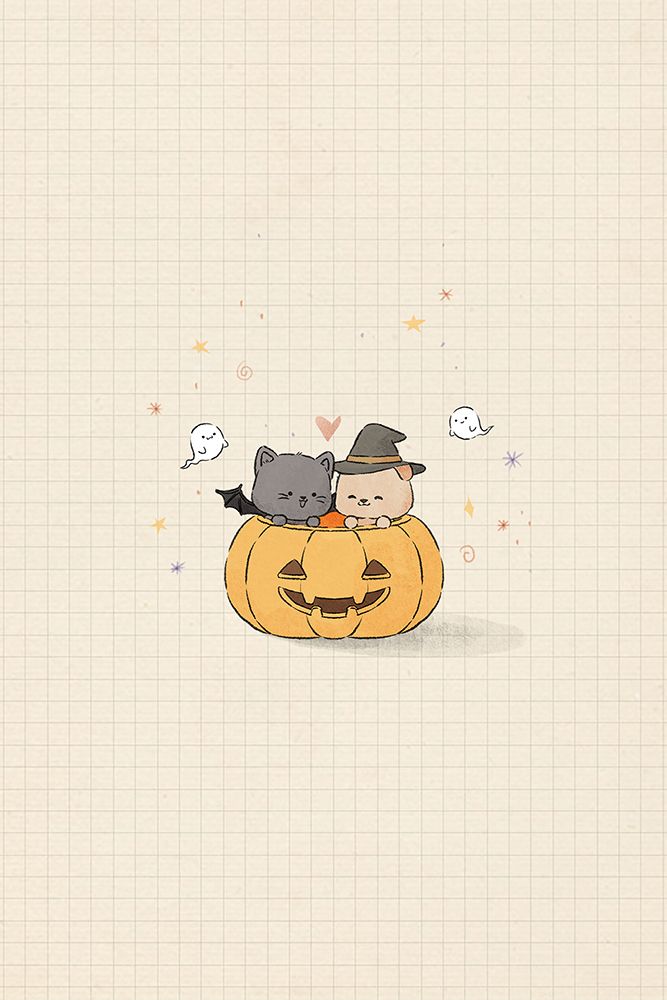 Cat And Dog In Halloween art print by Xuan Thai for $57.95 CAD