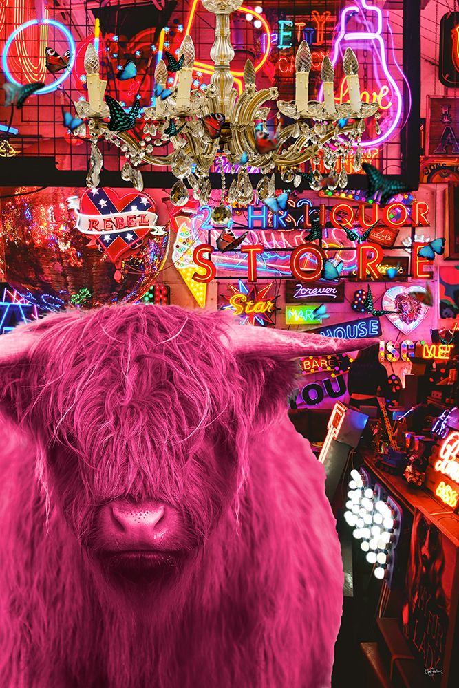 Pinkie Moo Cow Went To The Disco art print by Sue Skellern for $57.95 CAD