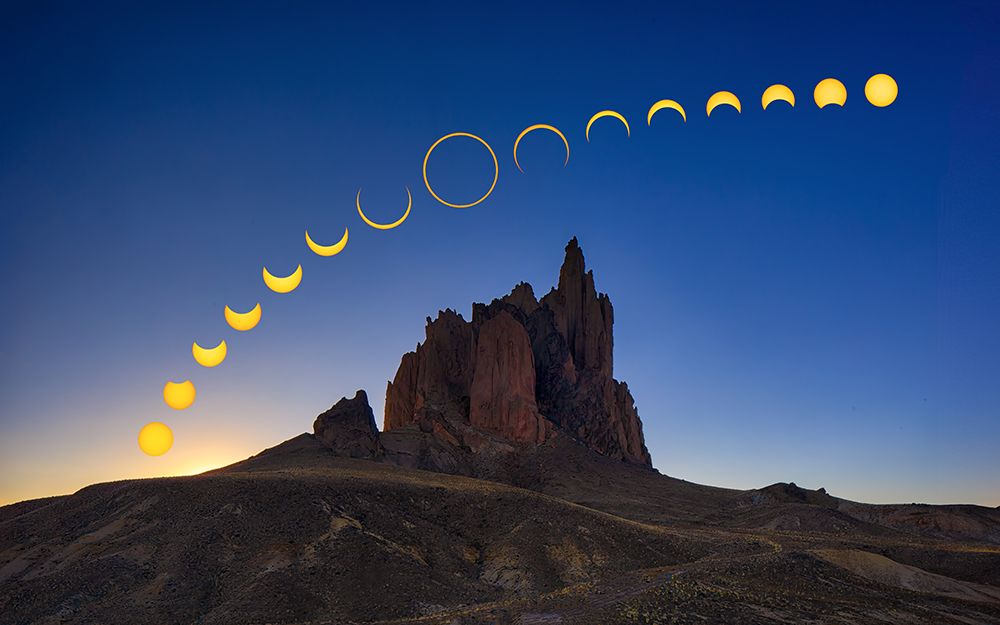 Solar Eclipse Over Shiprock art print by Michael Zheng for $57.95 CAD