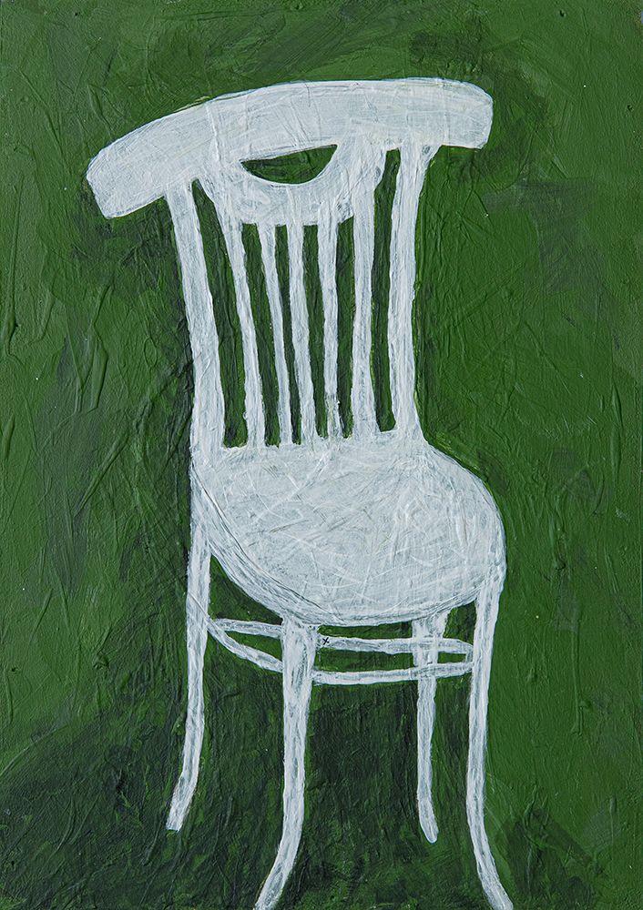 Whte Chair On Green art print by Dale Hefer for $57.95 CAD
