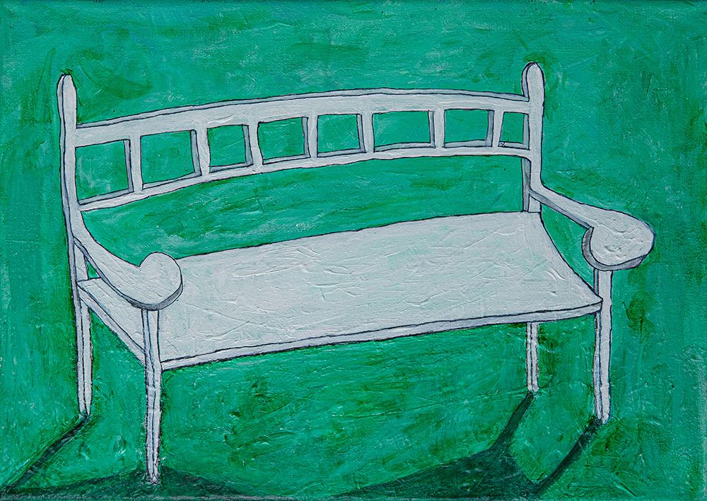 White Bench With Shadow art print by Dale Hefer for $57.95 CAD