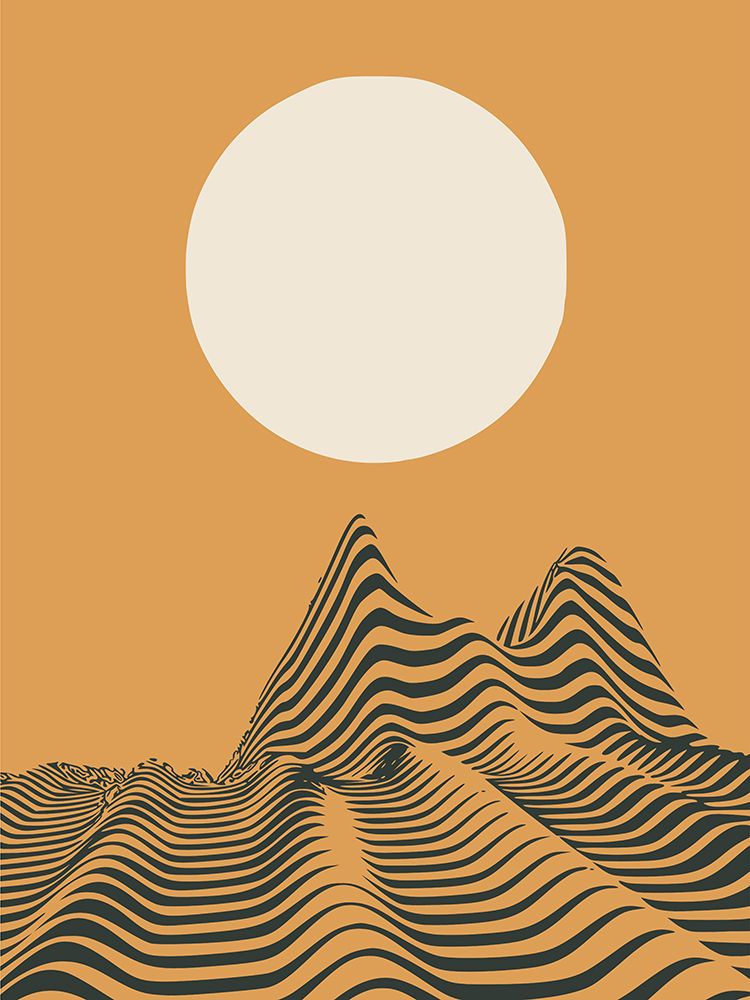 Desert Sand Wave and Sun art print by Little Dean for $57.95 CAD