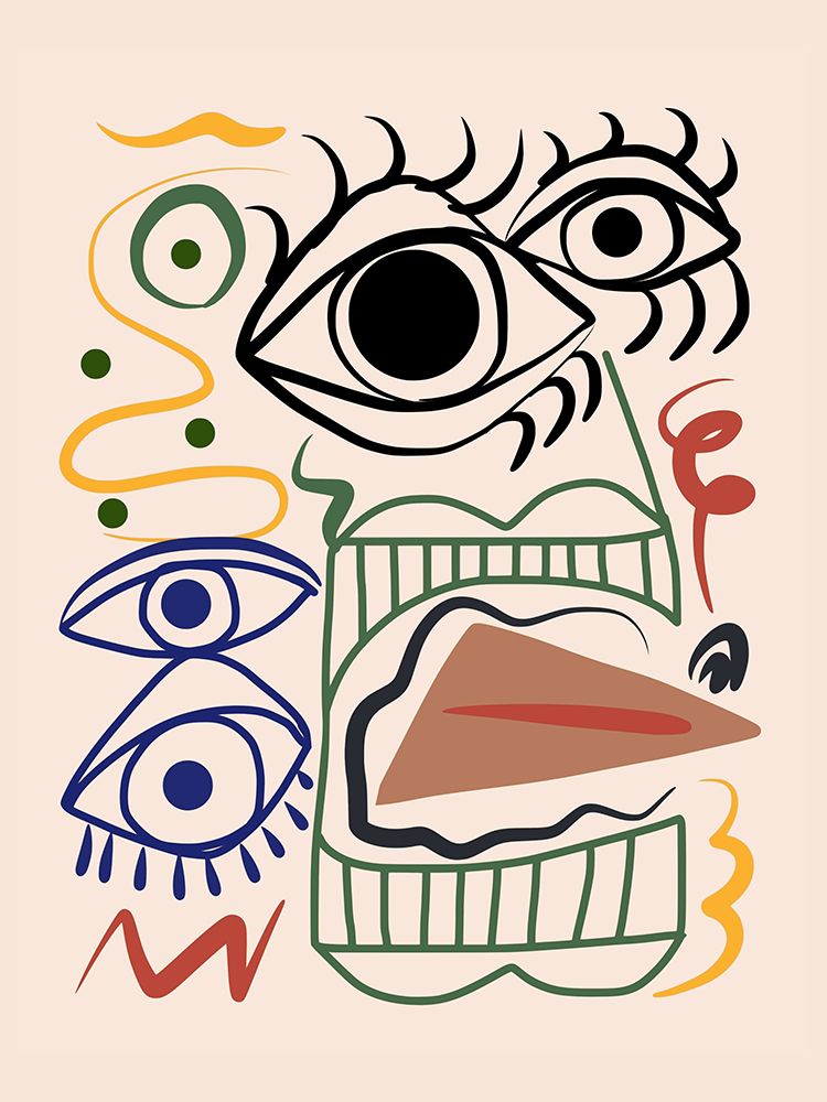 Line Art Bizarre Totem art print by Little Dean for $57.95 CAD