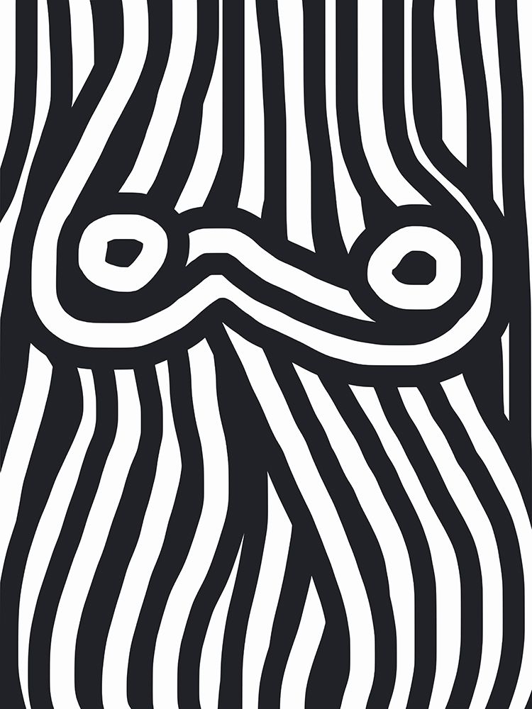 Black and White Striped Nude art print by Little Dean for $57.95 CAD