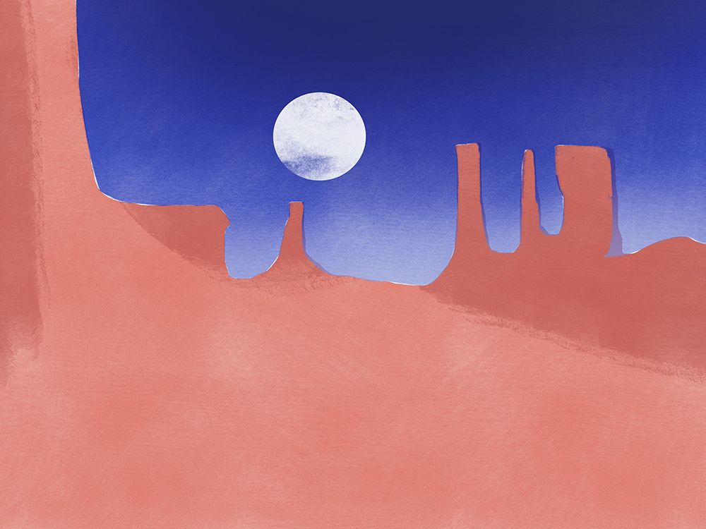 Red Rock Moonlight art print by Little Dean for $57.95 CAD