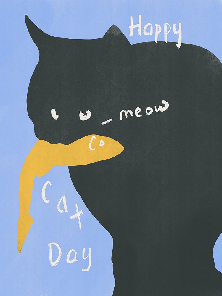 Happy Cat art print by Little Dean for $57.95 CAD