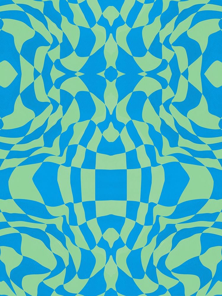 Cool Colors Warp Checkers art print by Little Dean for $57.95 CAD