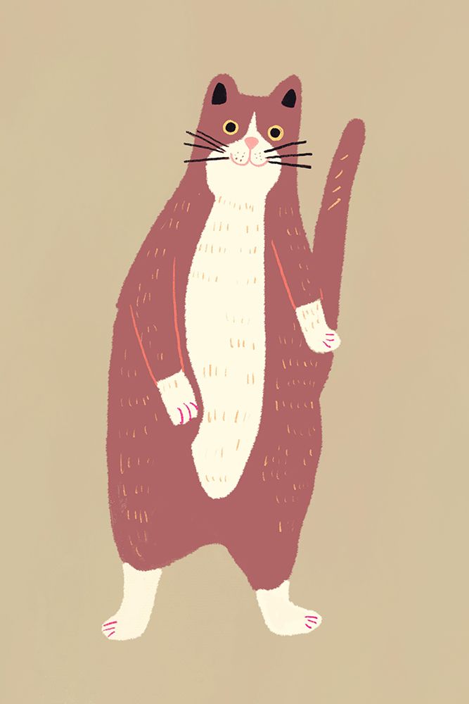 Brown And White Cat art print by Little Dean for $57.95 CAD