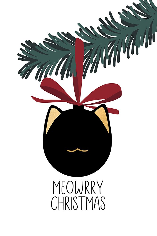 Meowrry Christmas bauble (black white) art print by Rosana Laiz Blursbyai for $57.95 CAD