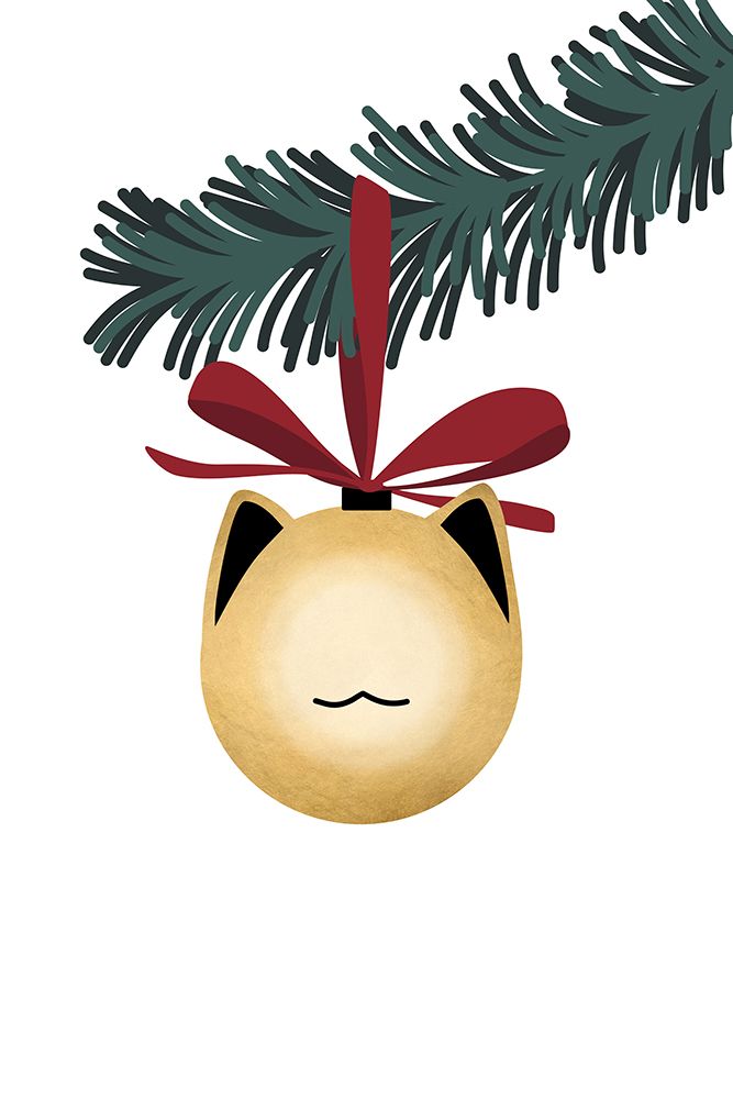 Meowrry bauble (gold white) art print by Rosana Laiz Blursbyai for $57.95 CAD