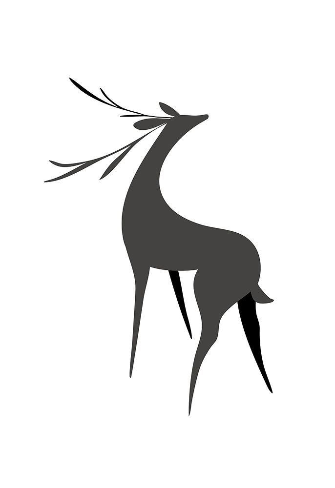 Stylized Retro Deer (Grey) art print by Rosana Laiz Blursbyai for $57.95 CAD