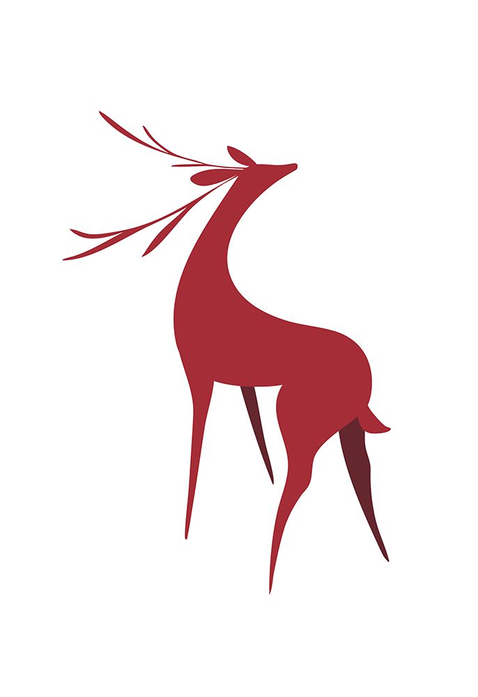 Stylized Retro Deer (Red) art print by Rosana Laiz Blursbyai for $57.95 CAD