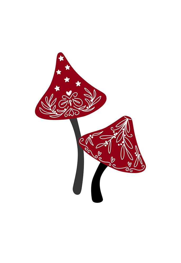 Iced mushrooms in red art print by Rosana Laiz Blursbyai for $57.95 CAD