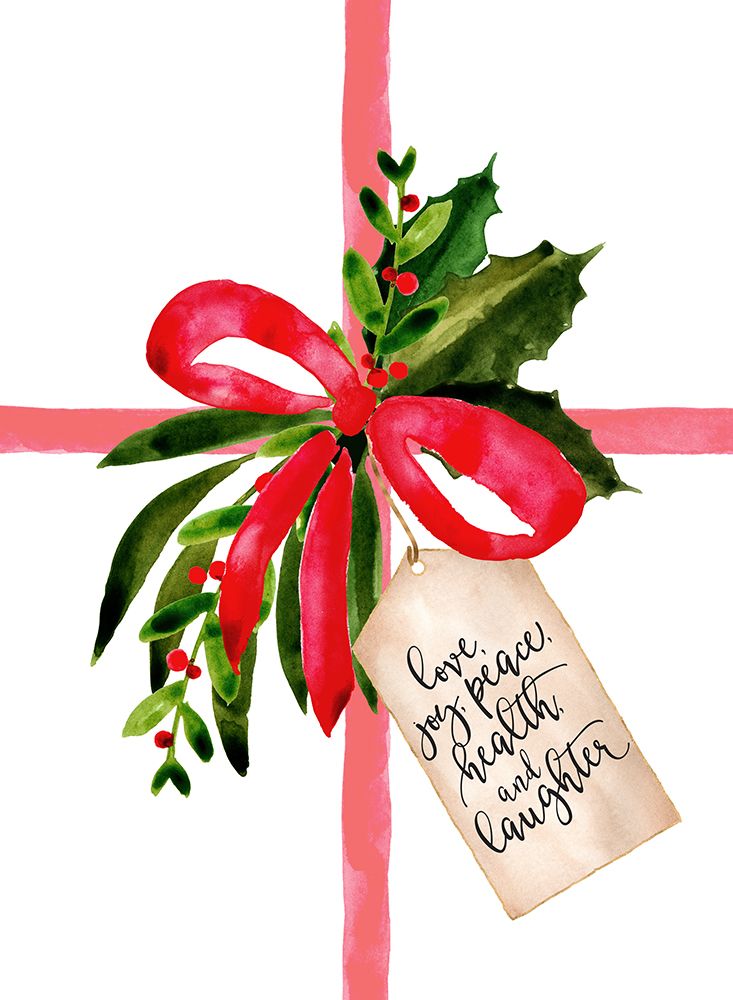 Watercolor Gift With Holiday Wishes art print by Rosana Laiz Blursbyai for $57.95 CAD