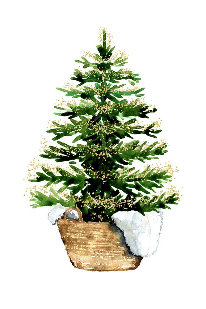 Cozy Watercolor Christmas Tree (2) art print by Rosana Laiz Blursbyai for $57.95 CAD
