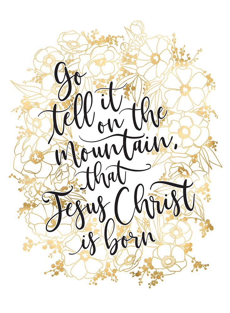Go Tell It On The Mountain With Gold Flowers art print by Rosana Laiz Blursbyai for $57.95 CAD