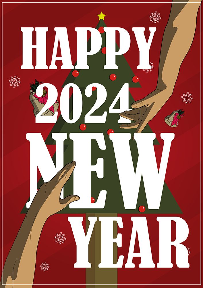 Happy 2024 New Year art print by Omar Elmoudden for $57.95 CAD