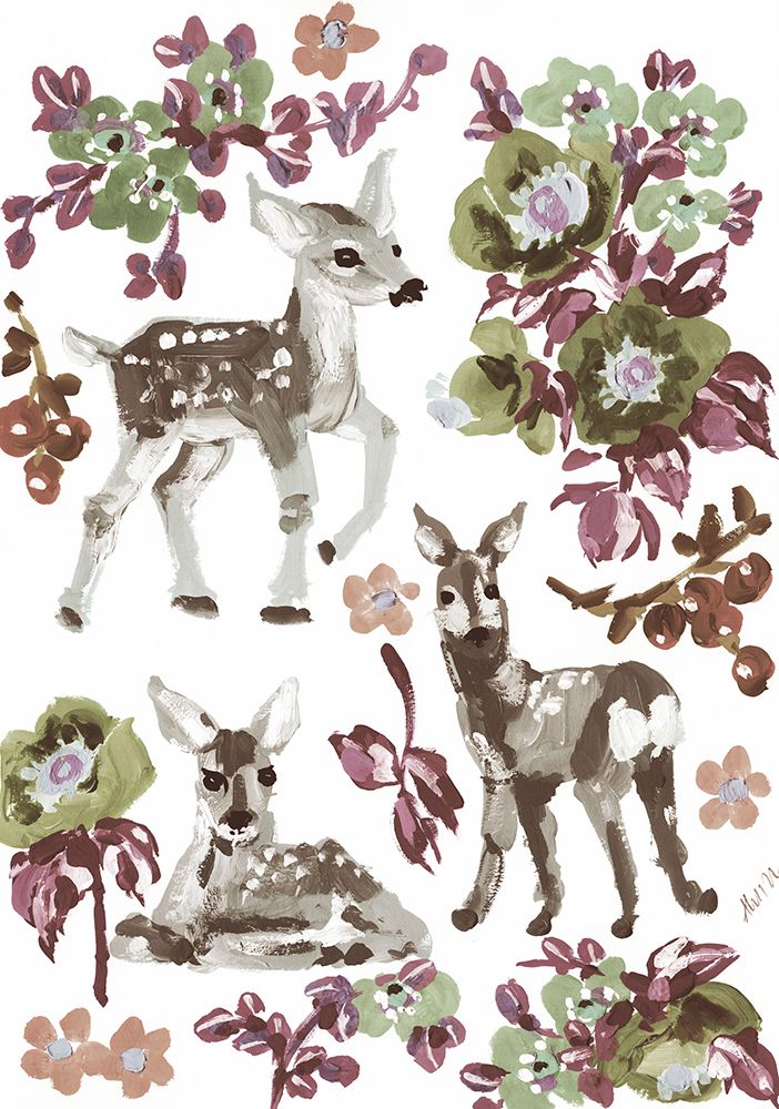 Winter Deer, Earthy art print by Ania Zwara for $57.95 CAD