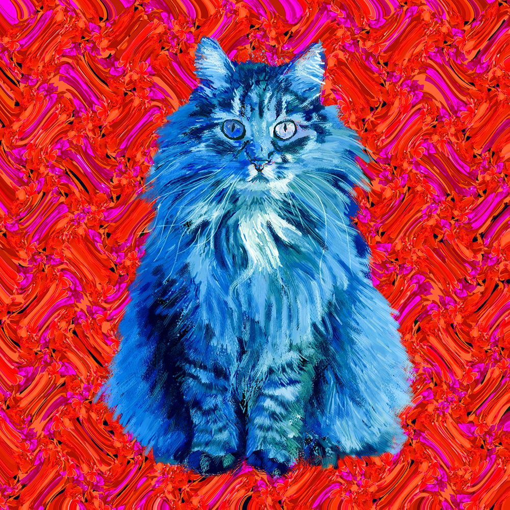 The Blue Cat art print by Lynnda Rakos for $57.95 CAD
