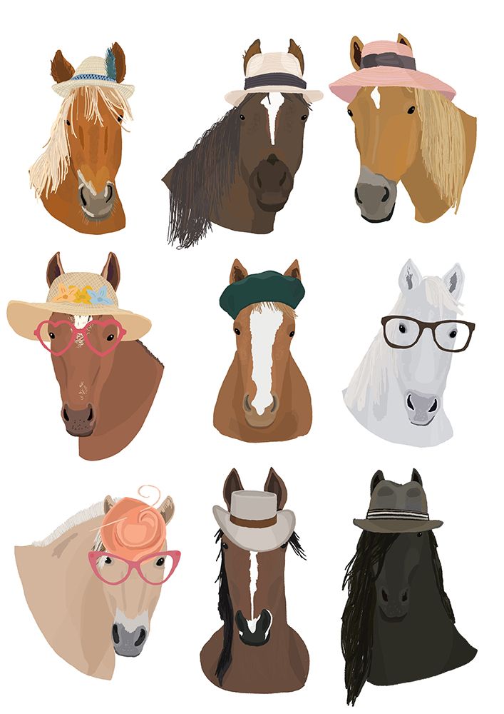 Horses In Hats art print by Hanna Melin for $57.95 CAD
