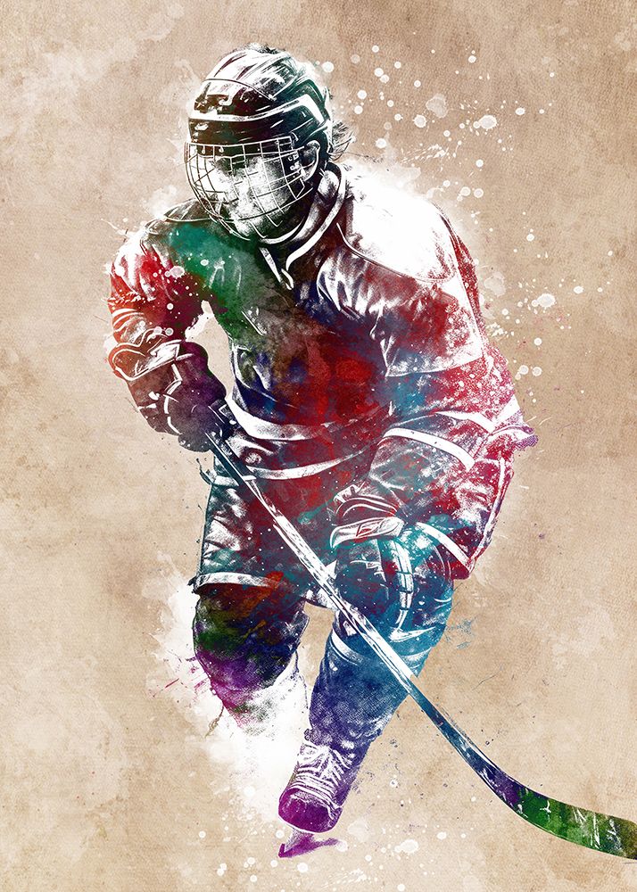 Hockey player #hockey #sport art print by Justyna Jaszke for $57.95 CAD