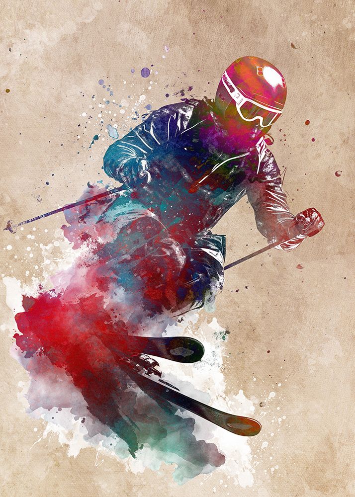 Ski sport art #ski #sport art print by Justyna Jaszke for $57.95 CAD