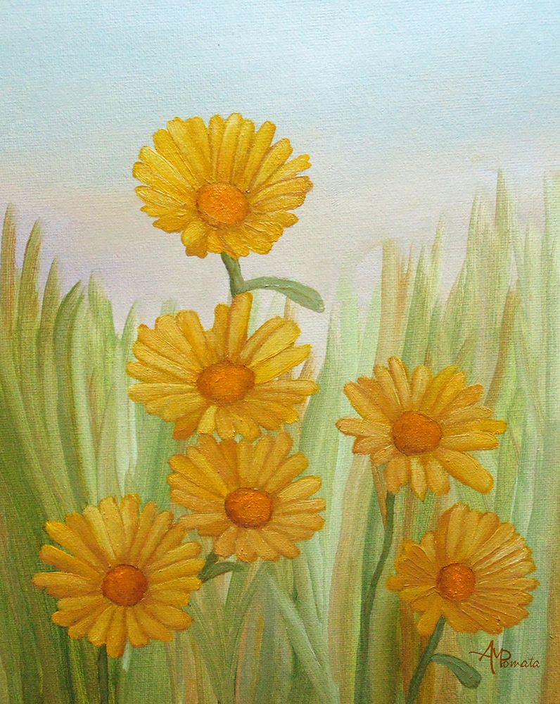 Field of Yellow Daisies art print by Angeles M. Pomata for $57.95 CAD