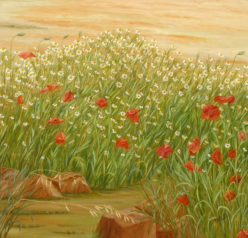 Daisies and  Poppies art print by Angeles M. Pomata for $57.95 CAD