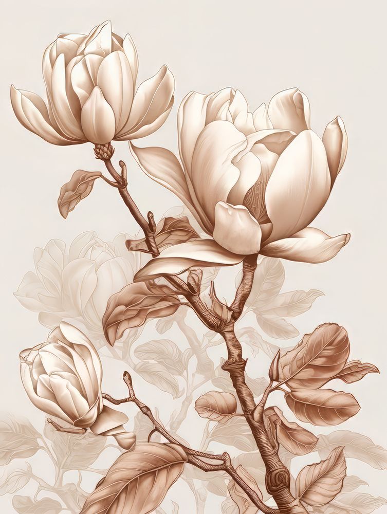 Beige Flowers 3 art print by Bilge Paksoylu for $57.95 CAD