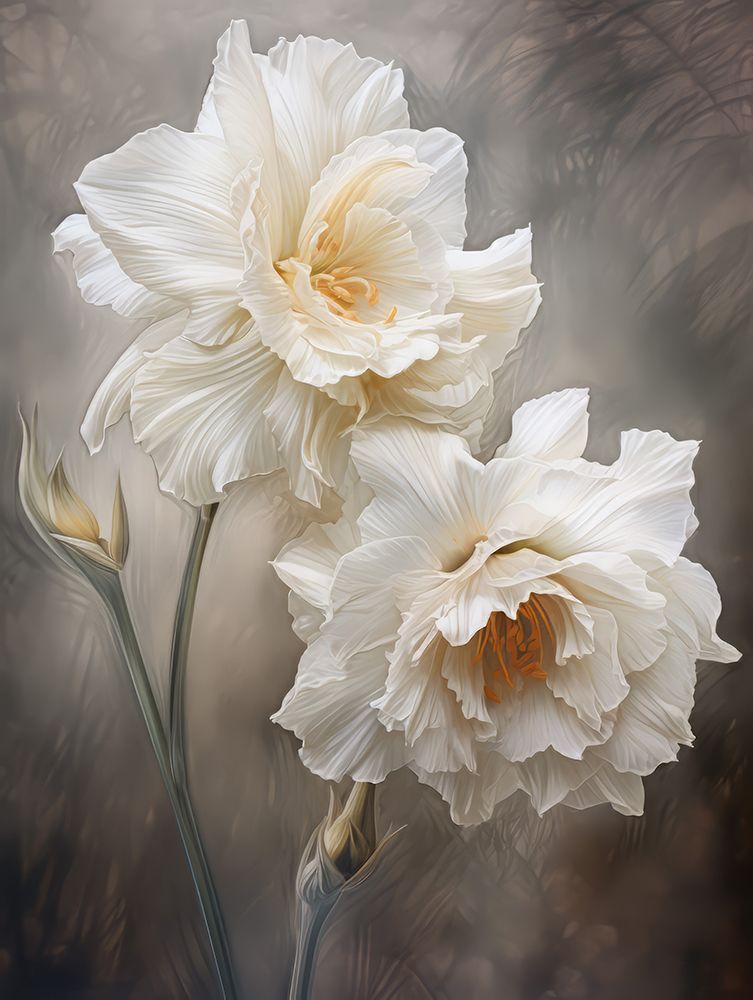White Flowers 2 art print by Bilge Paksoylu for $57.95 CAD