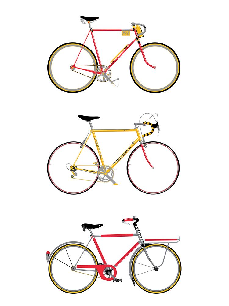 Vintage Bikes art print by Wyatt 9 for $57.95 CAD