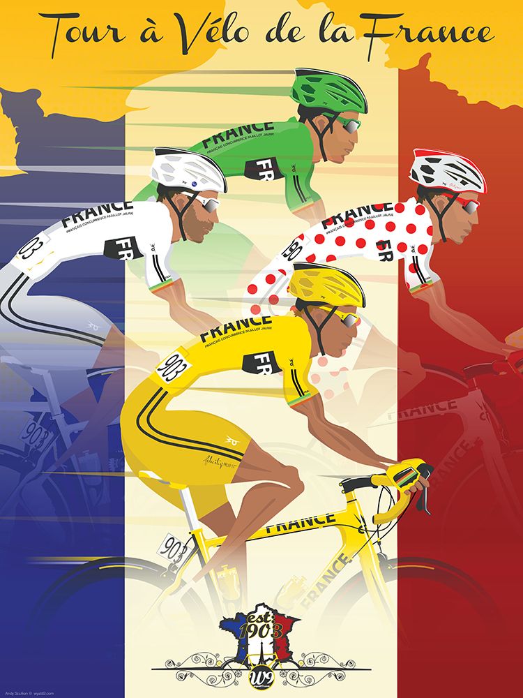 Tour De France Jerseys art print by Wyatt 9 for $57.95 CAD