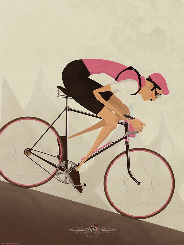 Vintage Downhill Cyclist On Bike art print by Wyatt 9 for $57.95 CAD