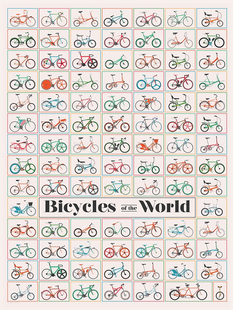 Bicycles of the World art print by Wyatt 9 for $57.95 CAD