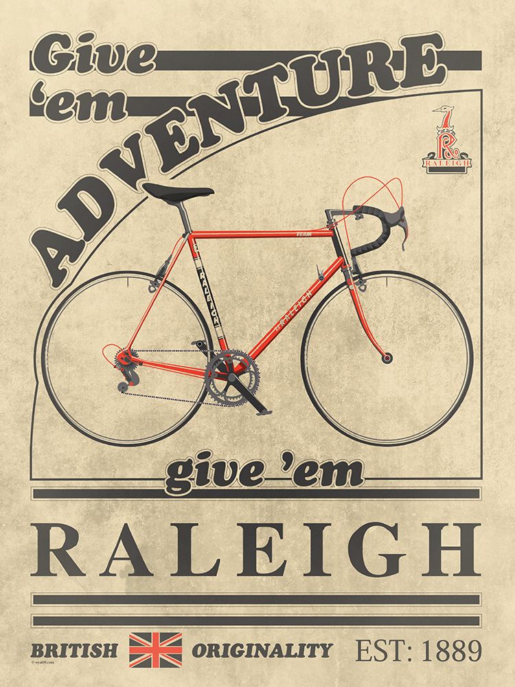 Raleigh Bicycle Vintage Style Advert art print by Wyatt 9 for $57.95 CAD