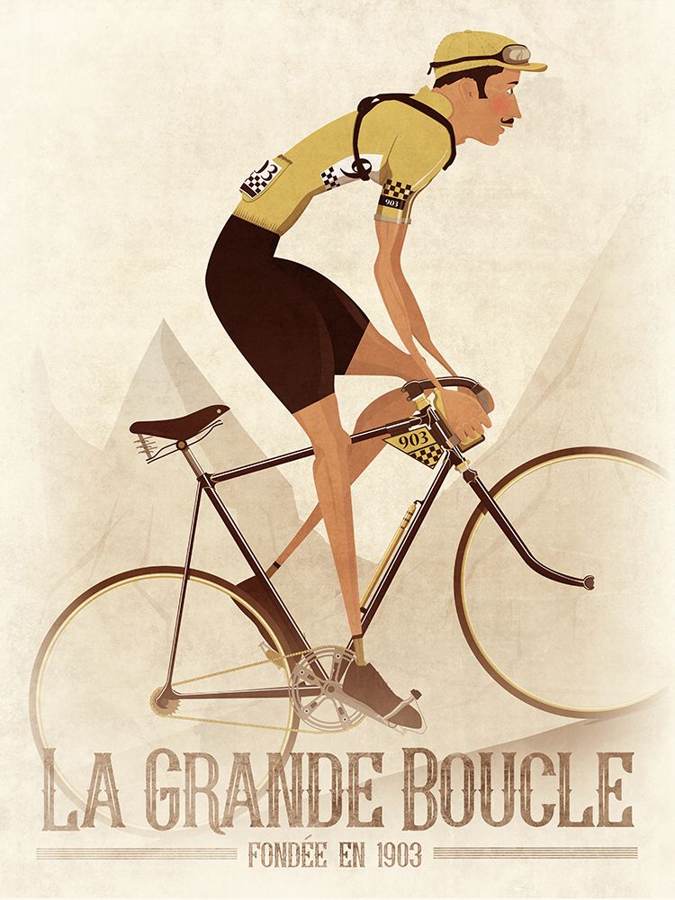 Vintage Style Tour De France Grand Tour Cycling Race art print by Wyatt 9 for $57.95 CAD